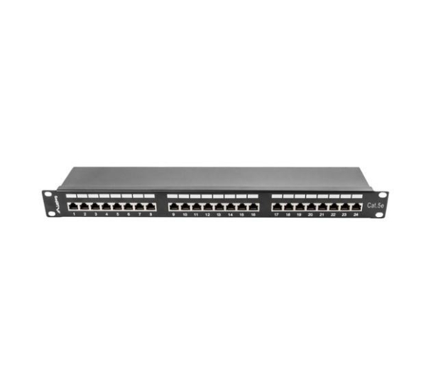 Lanberg Patchpanel 24p 19" 1U FTP 5e półka (czarna) - 457248 - zdjęcie 4